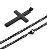 Stainless Steel Chain Black Cross Necklace for Men Women, 22-24 Inch-Necklaces-Innovato Design-1. Mens: 50*30mm Pendant+24'' Chain-Innovato Design