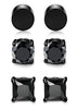 3 Pairs Stainless Steel Magnetic Stud Earrings for Men Women CZ Earrings Non-Piercing,6-8MM-Earrings-Innovato Design-3 Pairs a Black Set 8MM-Innovato Design
