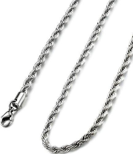 Stainless Steel Twist Rope Chain Necklace