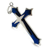 Stainless Steel Lords Prayer Cross Men Pendant Necklace Blue Silver-Necklaces-Innovato Design-Innovato Design