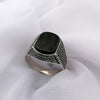 925 Sterling Silver Black Agate Vintage Gothic Ring-Gothic Rings-Innovato Design-Silver-7-Innovato Design