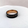 8mm Rose Gold Plated and Matte Black Tungsten Carbide Ring-Rings-Innovato Design-5-Innovato Design