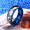 DUO 8mm Tungsten Carbide Ring Blue Silver Wedding Band Domed Highly Polished-Rings-Innovato Design-6-Innovato Design