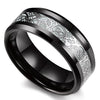 Silver Celtic Dragon Luminous Glow Black Tungsten Carbide Wedding Ring-Rings-Innovato Design-7-Innovato Design