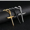 Men's Stainless Steel Pendant Necklace Nail Cross Polished Gold Silver Black-Necklaces-Innovato Design-Black-Innovato Design