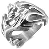 Men's Stainless Steel Ring Silver Tone Dragon Tribal-Rings-Innovato Design-6-Innovato Design