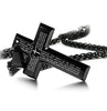 Jewelry Men's Stainless Steel Simple Black Cross Pendant Lord's Prayer Necklace 22 24 30 Inch-Necklaces-Innovato Design-1. Pendant + 22 inch Chain-Innovato Design