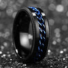 Stainless Steel 8 mm Rings For Men Center Chain Spinner Ring, Size 7-14-Rings-Innovato-7-Innovato Design