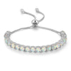 Natural Opal Gemstone Station Bracelet Chain Link Adjustable 925 Sterling Silver-Bracelets-Innovato Design-White-Innovato Design