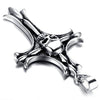 Jewelry Men Gothic Biker Skull Motorcycle Stainless Steel Pendant Necklace, Cross-Necklaces-Innovato Design-Innovato Design