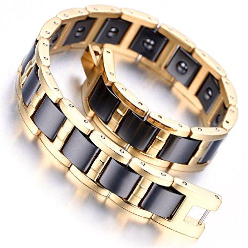 Men Tungsten Magnetic Bracelet Gold Black Elegant Gift-Bracelets-Innovato Design-Innovato Design