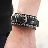 Unisex Punk Rock Black Rivet Cuff Bangle Studded PU Leather Wrap Bracelet-Bracelets-Innovato Design-Innovato Design