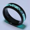 Silver Celtic Dragon Luminous Glow Black Tungsten Carbide Wedding Ring-Rings-Innovato Design-7-Innovato Design