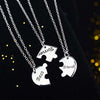 Silver Color Best Friend Forever Split Heart Pendant Friendship Necklace Set of 3-Necklaces-Jewelry_supplies-Innovato Design