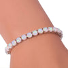 Natural Opal Gemstone Station Bracelet Chain Link Adjustable 925 Sterling Silver-Bracelets-Innovato Design-Pink-Innovato Design