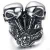 Men Stainless Steel Vintage Skull Motor Engine Ring-Rings-Innovato Design-8-Innovato Design
