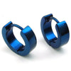 Men Stainless Steel Classic Plain Huggie Hinged Hoop Earrings-Earrings-Innovato Design-Blue-Innovato Design
