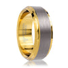 8mm Silver Matte Brushed Yellow Gold Plated Wedding Band-Rings-Innovato Design-5-Innovato Design