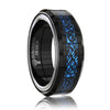 Dragon Blue Inlay Tungsten Spinner Wedding Band Ring-Rings-Innovato Design-Black-7-Innovato Design