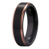 Matte Black with Rose Golden Step Tungsten Wedding Rings-Rings-Innovato Design-4-6mm-Innovato Design