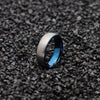 6mm Silver Blue Tungsten Carbide Ring Wedding Band for Him Domed Design Matte Finish Comfort Fit-Rings-Innovato Design-7-Innovato Design