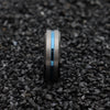 8mm Black with Blue Groove and Beveled Edges Tungsten Wedding Ring-Rings-Innovato Design-5-Innovato Design