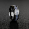 8mm Dragon Silver Inlay Black Over Blue Tungsten Carbide Wedding Comfort Fit Ring for Men-Rings-Innovato Design-5-Innovato Design
