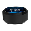 10mm Black and Blue Tungsten Ring with Brushed Finish Comfort Fit-Rings-Innovato Design-5-Innovato Design
