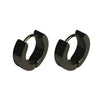 Men Stainless Steel Classic Plain Huggie Hinged Hoop Earrings-Earrings-Innovato Design-Black-Innovato Design