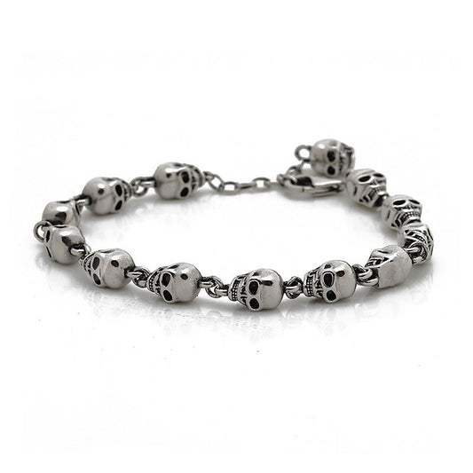 925 Sterling Silver Skull Bead Bracelet-Skull Bracelet-Innovato Design-Innovato Design