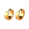 Men Stainless Steel Classic Plain Huggie Hinged Hoop Earrings-Earrings-Innovato Design-Gold-Innovato Design
