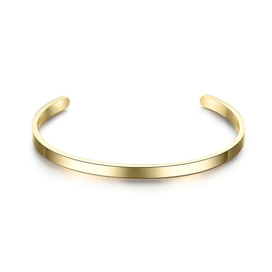 Custom Engrave Gold, Rose Gold or Silver Stainless Steel Fashion Bangle-Bracelets-Innovato Design-Gold-Innovato Design