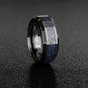 DRAGON Men's 8 mm Blue Carbon Fiber Black Celtic Dragon Tungsten Carbide Ring Wedding Band-Rings-Innovato Design-6-Innovato Design