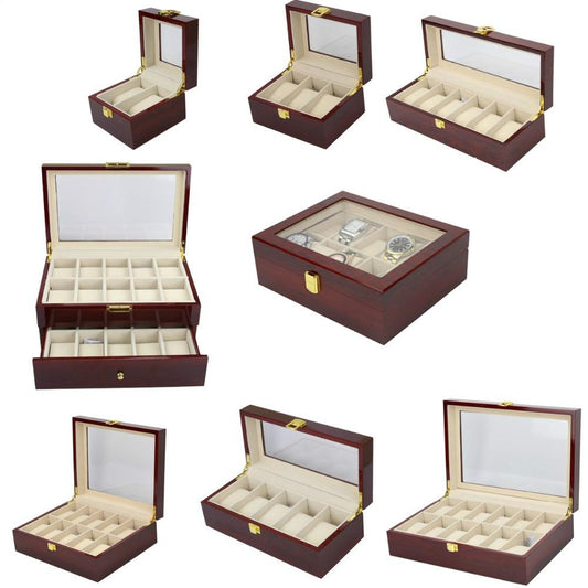Brown Multi-Grid Luxury Wooden Watch Box Organizer-Watch Box-Innovato Design-2 Grids-Innovato Design