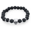 Natural Lava Stone Multicolor Beaded Skull Bracelet-Skull Bracelet-Innovato Design-Lava Stone-Innovato Design