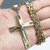 Stainless Steel Cross Pendant with Byzantine Link Necklace-Necklaces-Innovato Design-Black-24inch-Innovato Design