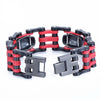 Men’s Stainless Steel Black/Red Motorcycle Chain Skull Biker Bracelet-Skull Bracelet-Innovato Design-Innovato Design