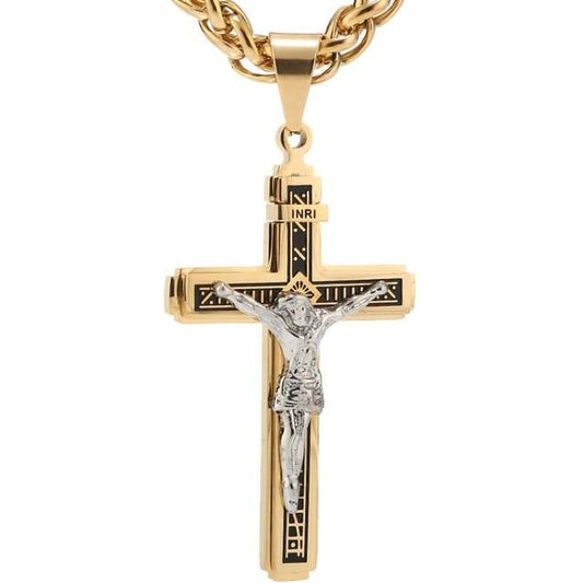 Catholic Jesus Christ Crucifix Stainless Steel Pendant Necklace-Necklaces-Innovato Design-1-Innovato Design