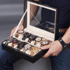 Dark Gray High Carbon Fiber Watch and Jewelry Display Storage Box-Watch Box-Innovato Design-10 Grid-Innovato Design