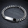 Custom Text Engraving Stainless Steel Fashion Couple Chain Bracelets-Bracelets-Innovato Design-Men-Innovato Design
