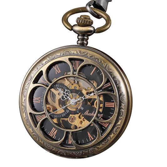 Double-sided Bronze Pocket Watch with Intricate Carved Design-Pocket Watch-Innovato Design-Innovato Design