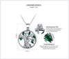925 Sterling Silver Tree of Life with Clear and Green Zirconia Crystals-Necklaces-Innovato Design-Innovato Design