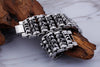 Men’s Stainless Steel Multiple Skull Charm Bracelet-Skull Bracelet-Innovato Design-Silver-8 inch-Innovato Design