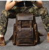 Retro Brown Leather Travel Backpack 36 to 55 Litre for Men-Canvas and Leather Backpack-Innovato Design-Innovato Design