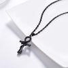 Egyptian Ankh Cross with Snake Pendant and Chain Necklace-Necklaces-Innovato Design-Silver-Innovato Design