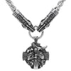Norse Snake Chain Necklace with Thor's Hammer, Wolf and Worrier Pendant-Necklaces-Innovato Design-Warrier-20-Innovato Design