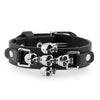 Black Leather Belt Gothic Skull Bracelet-Skull Bracelet-Innovato Design-Innovato Design