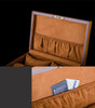Brown European Wood Watch Storage Box With Lock-Watch Box-Innovato Design-7 Grids-Innovato Design