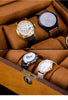 Brown European Wood Watch Storage Box With Lock-Watch Box-Innovato Design-7 Grids-Innovato Design