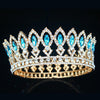 Princes & Queen Baroque Tiaras and Crowns for Women-Crowns-Innovato Design-Gold Lake Blue-Innovato Design